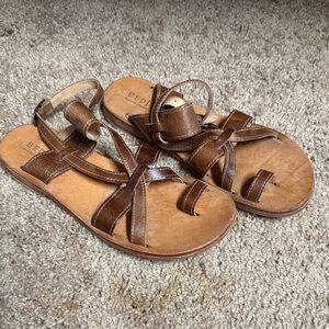 Bed Stu Manati Brown Leather Sandals size 8